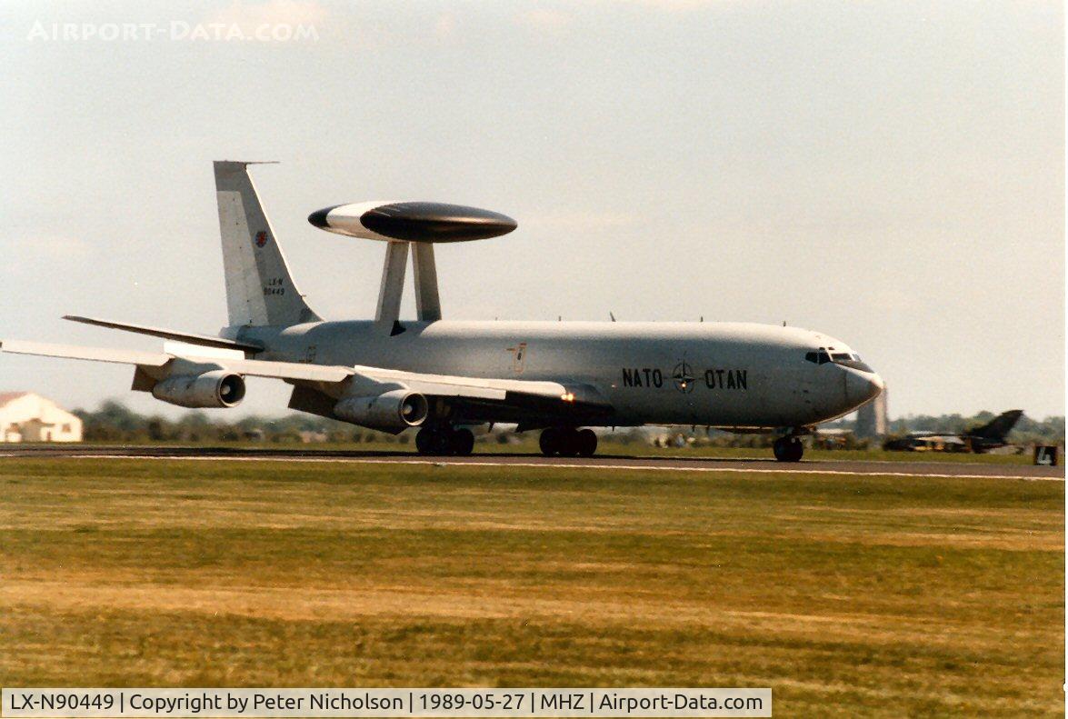 LX-N90449, 1983 Boeing E-3A Sentry C/N 22844, Another view of the NATO E-3A Sentry flown at the 1989 Mildenhall Air Fete.
