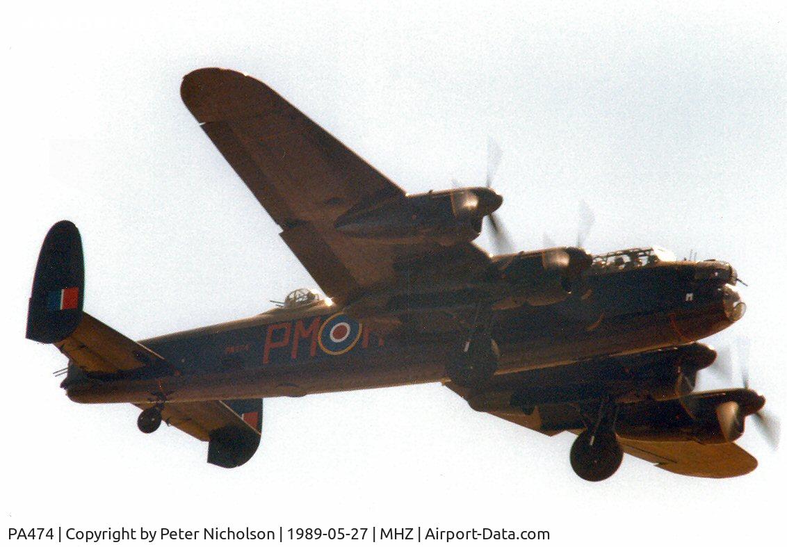 PA474, 1945 Avro 683 Lancaster B1 C/N VACH0052/D2973, The Battle of Britain Memorial Flight's Lancaster was flown at the 1989 Mildenhall Air Fete.