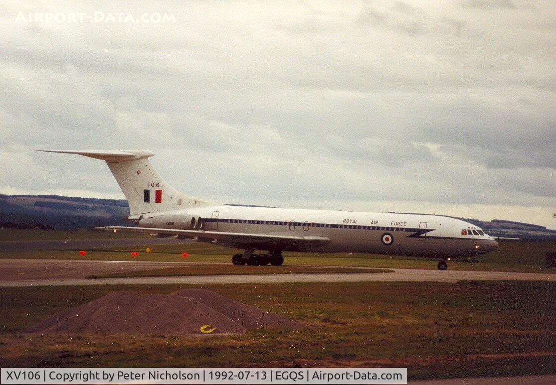 XV106, 1967 Vickers VC10 C.1K C/N 836, VC-10 C.1K of 10 Squadron at RAF Lossiemouth in the Summer of 1992.
