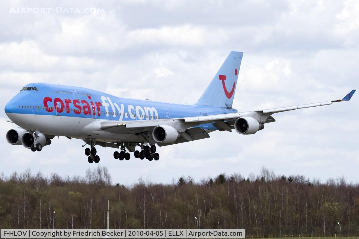 F-HLOV, 1992 Boeing 747-422 C/N 25379, about to touchdown at ELLX