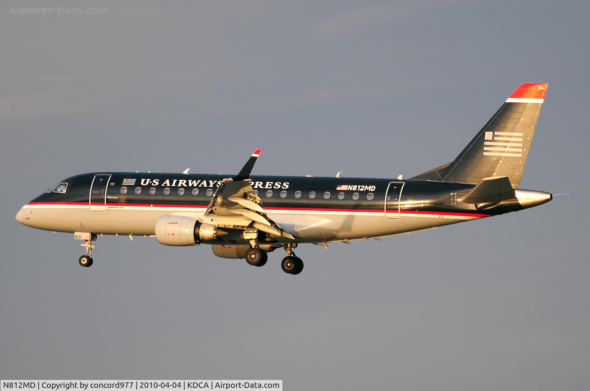 N812MD, 2004 Embraer 170SU (ERJ-170-100SU) C/N 17000030, Seen at KDCA on 4/4/2010.