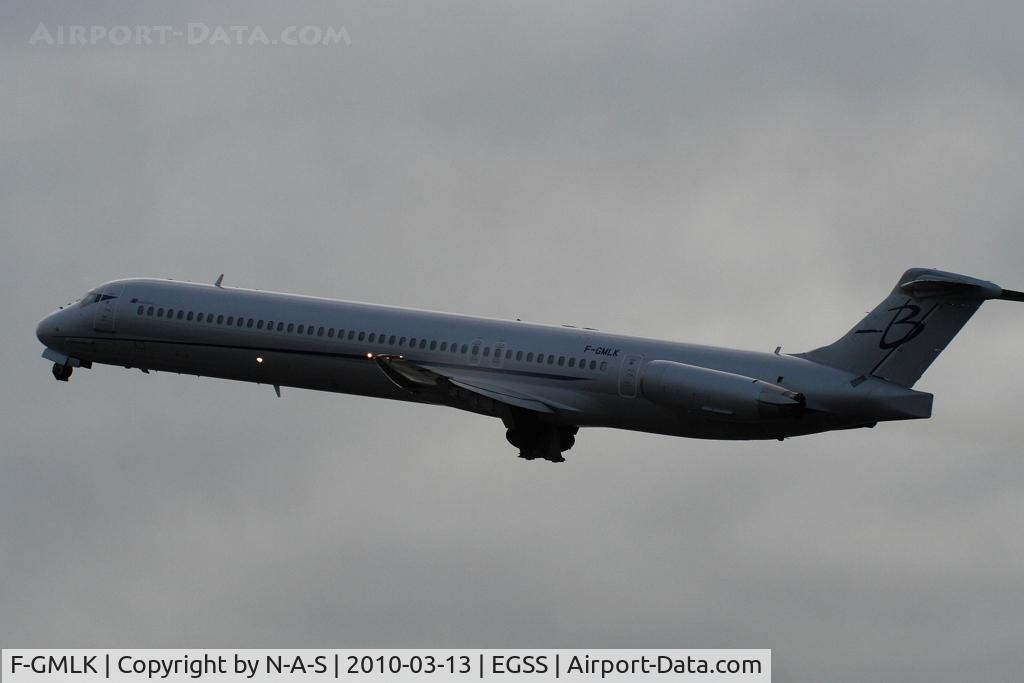 F-GMLK, 1988 McDonnell Douglas MD-83 (DC-9-83) C/N 49672, Departing a dark STN