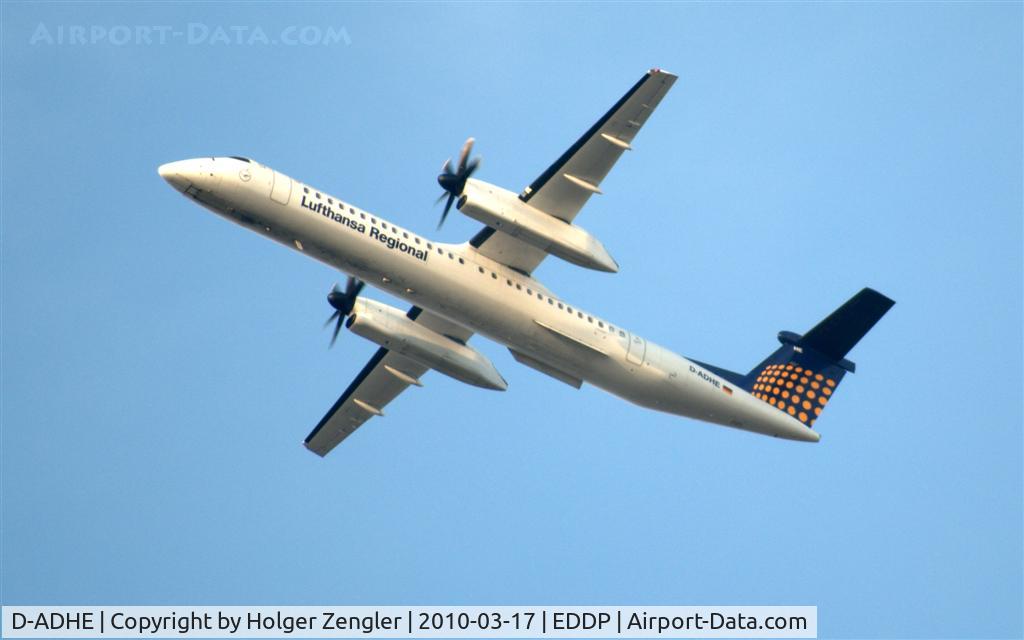 D-ADHE, 2002 De Havilland Canada DHC-8-402Q Dash 8 C/N 4066, Westwards and above my head