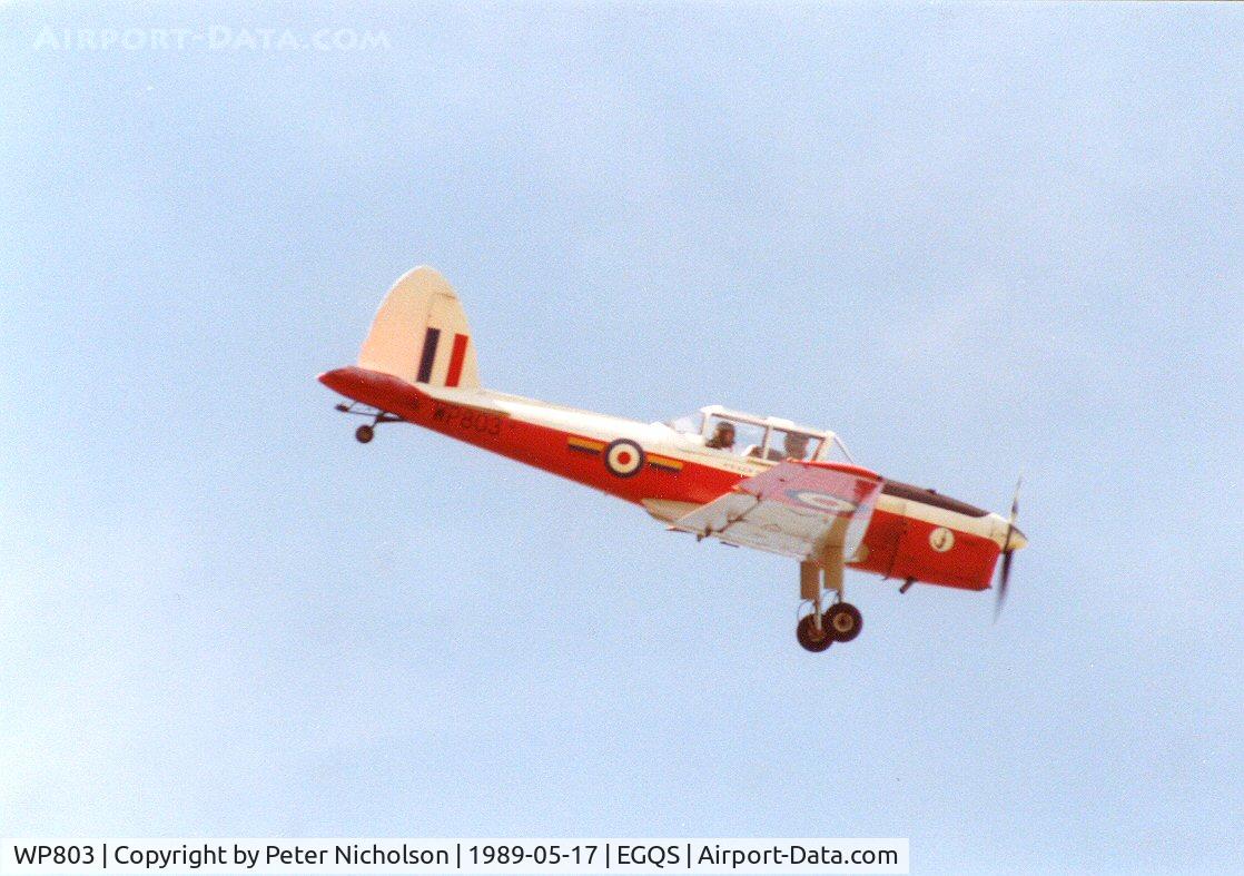 WP803, 1952 De Havilland DHC-1 Chipmunk T.10 C/N C1/0697, Chipmunk T.10 of 8 Squadron landing at RAF Lossiemouth in May 1989.