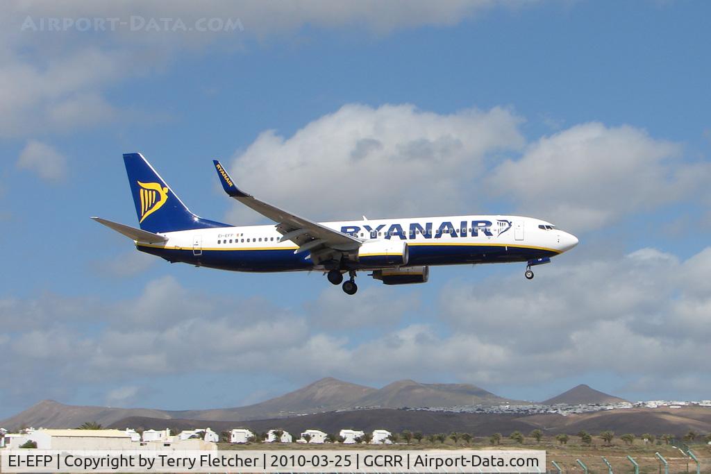 EI-EFP, 2009 Boeing 737-8AS C/N 37540, Ryanair B737 at Arrecife , Lanzarote in March 2010