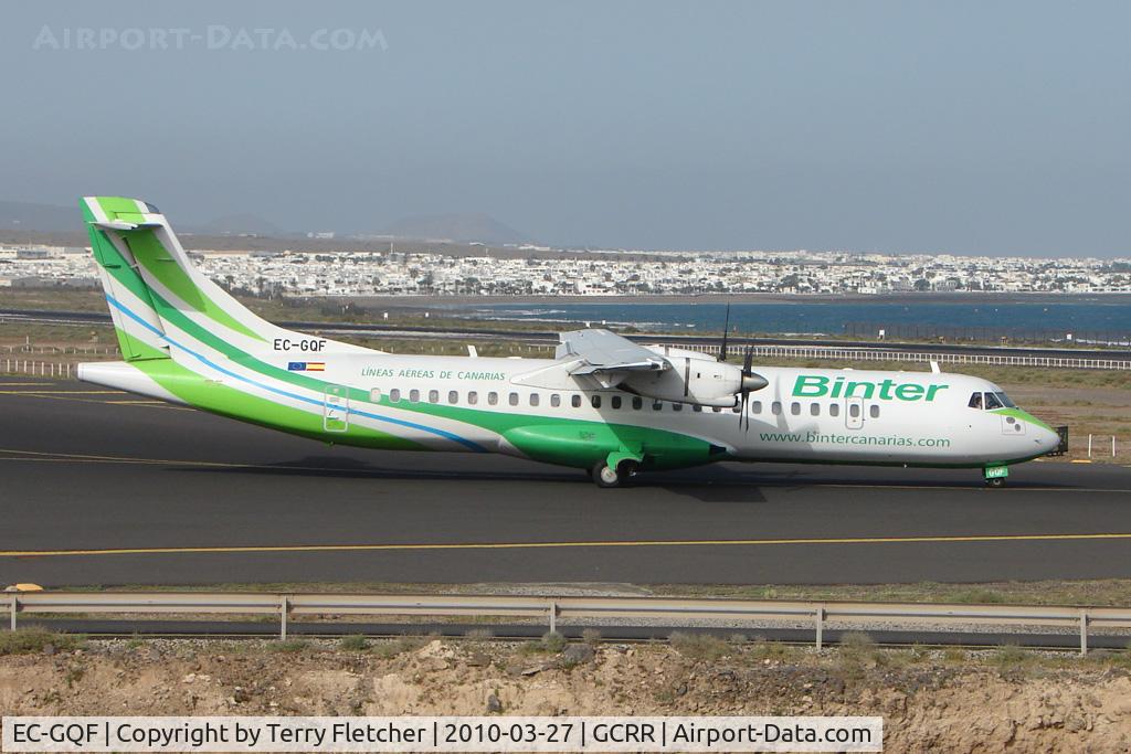 EC-GQF, 1996 ATR 72-202 C/N 489, Binter ATR72 at Arrecife , Lanzarote in March 2010