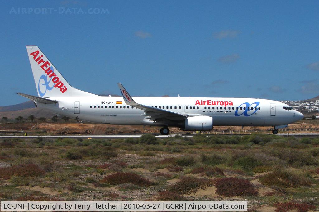 EC-JNF, 2006 Boeing 737-85P C/N 33977, Air Europa B737 at Arrecife , Lanzarote in March 2010