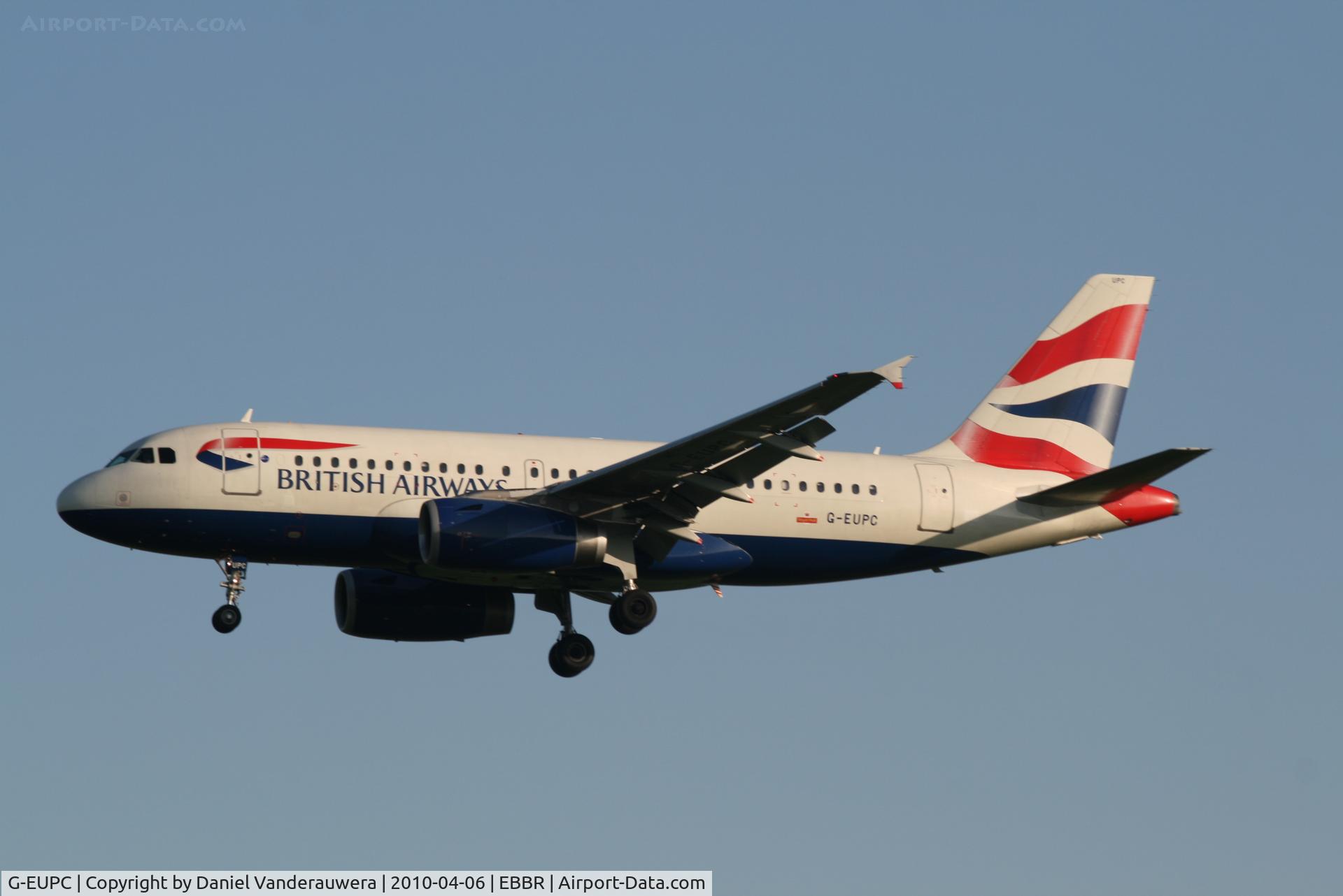 G-EUPC, 1999 Airbus A319-131 C/N 1118, Arrival of flight BA388 to RWY 25L