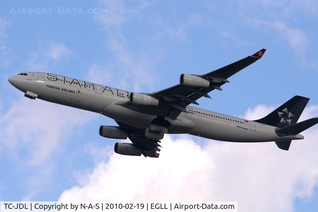 TC-JDL, 1994 Airbus A340-311 C/N 057, Departing 27L, Taken at the Esso Garage