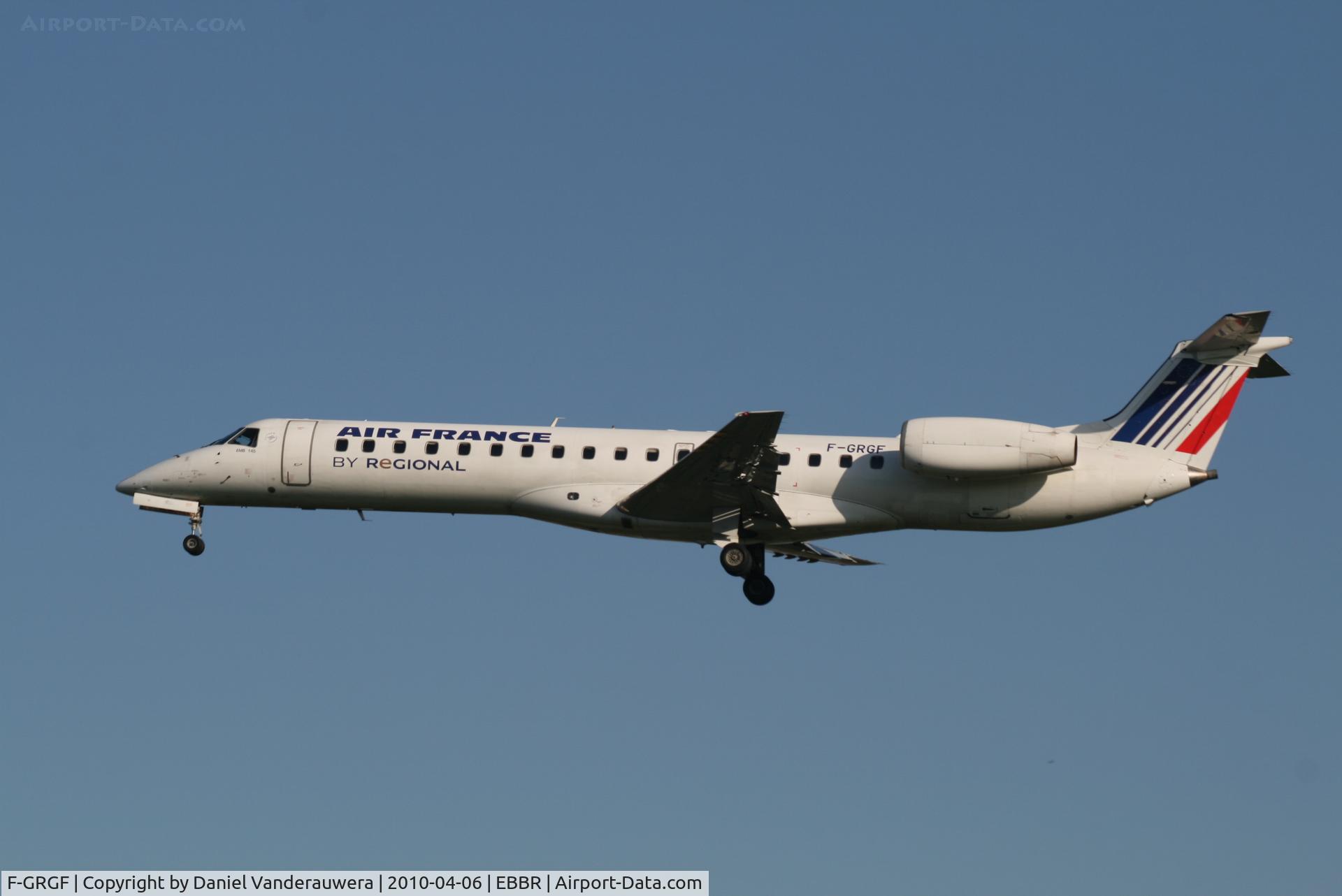 F-GRGF, 1998 Embraer EMB-145EU (ERJ-145EU) C/N 145050, Arrival of flight AF5402 to RWY 25L