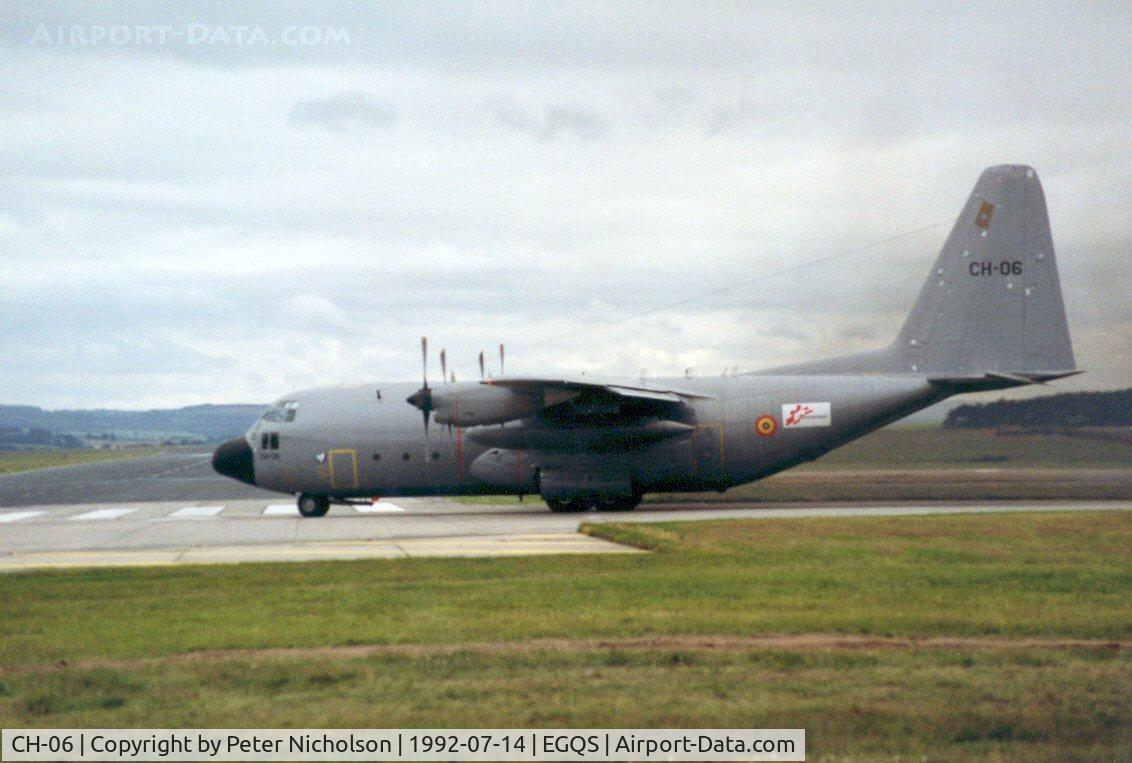 CH-06, 1972 Lockheed C-130H Hercules C/N 382-4473, C-130H Hercules of 20 Squadron Belgian Air Force at RAF Lossiemouth in the Summer of 1992.