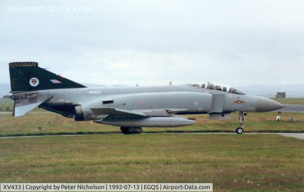 XV433, 1969 McDonnell Douglas Phantom FGR2 C/N 3158/9263, Phantom FGR.2 of 74 Squadron at RAF Lossiemouth in the Summer of 1992.