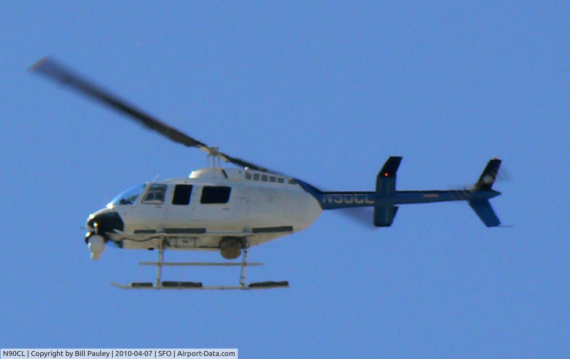 N90CL, Bell 206L-4 LongRanger IV LongRanger C/N 52316, News copter above San Francisco.