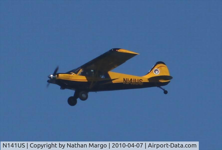 N141US, Aviat A-1C-200 Husky C/N 3059, Seen flying over O.B. Pier, San Diego, CA
