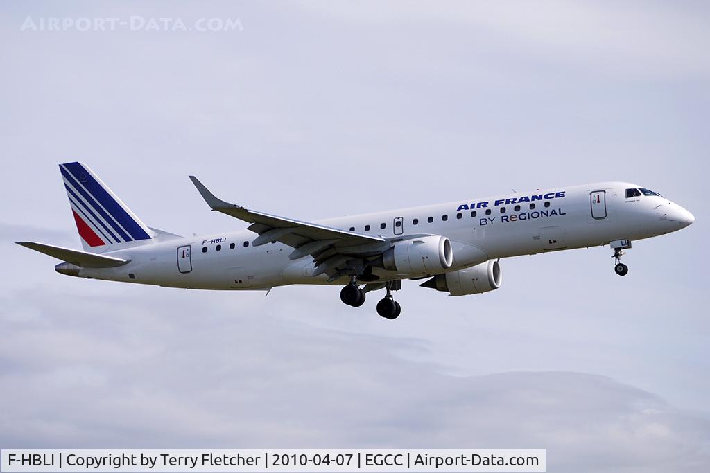 F-HBLI, 2009 Embraer 190LR (ERJ-190-100LR) C/N 19000298, Air France Emb190 at Manchester