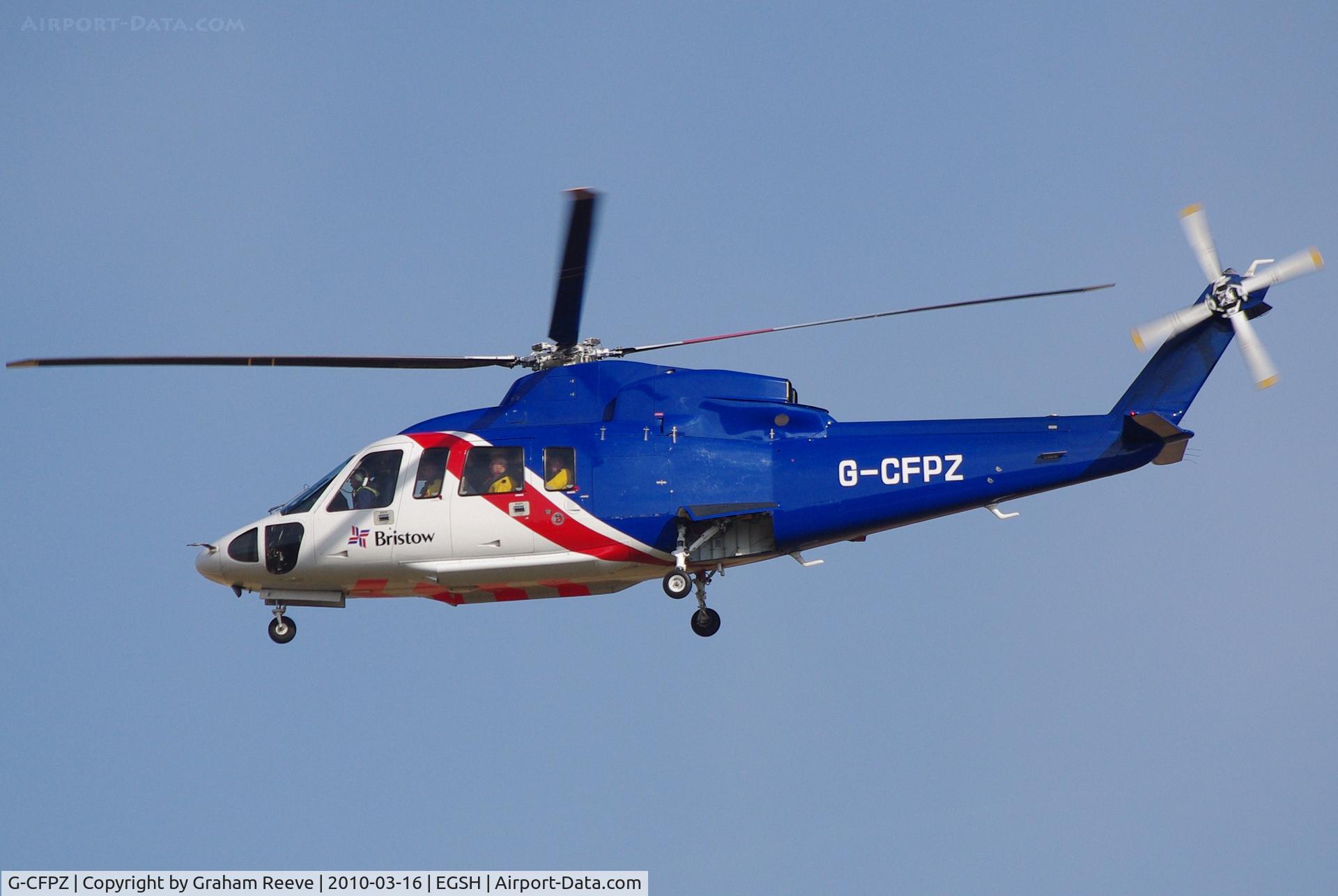 G-CFPZ, 2008 Sikorsky S-76C C/N 760744, Onapproach to Norwich.