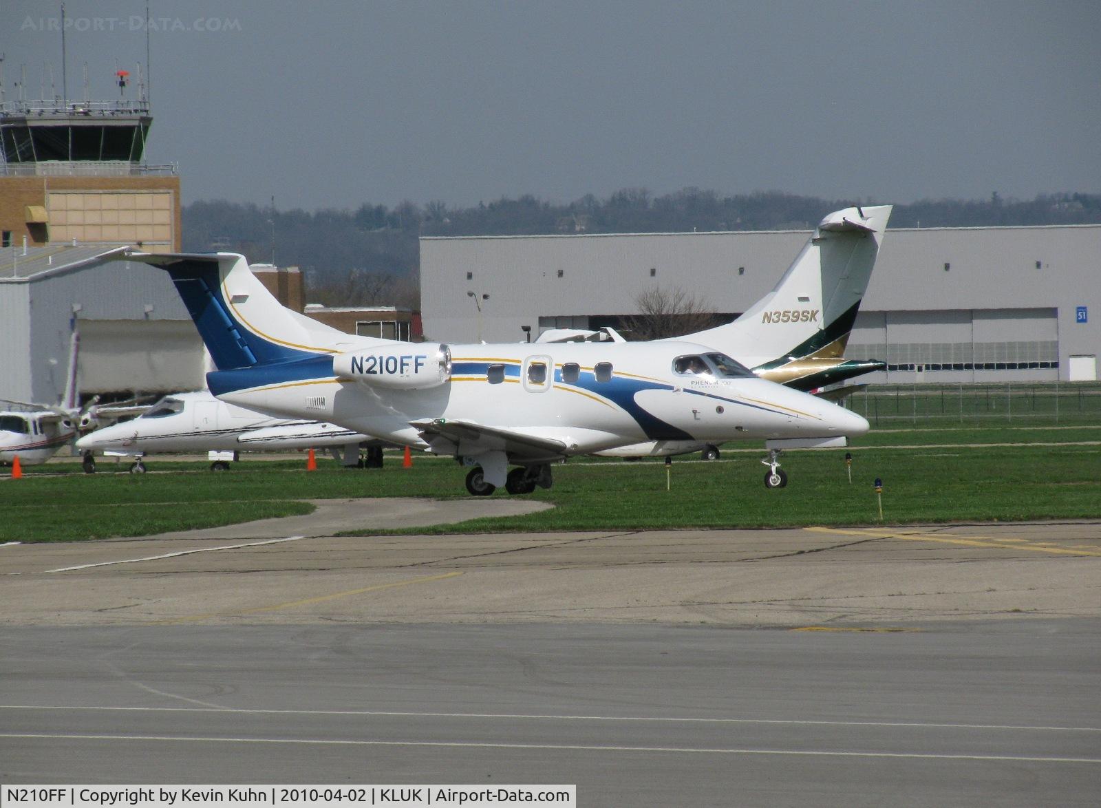 N210FF, 2009 Embraer EMB-500 Phenom 100 C/N 50000088, I think this is the first Phenom I've seen up close. Nice Bird