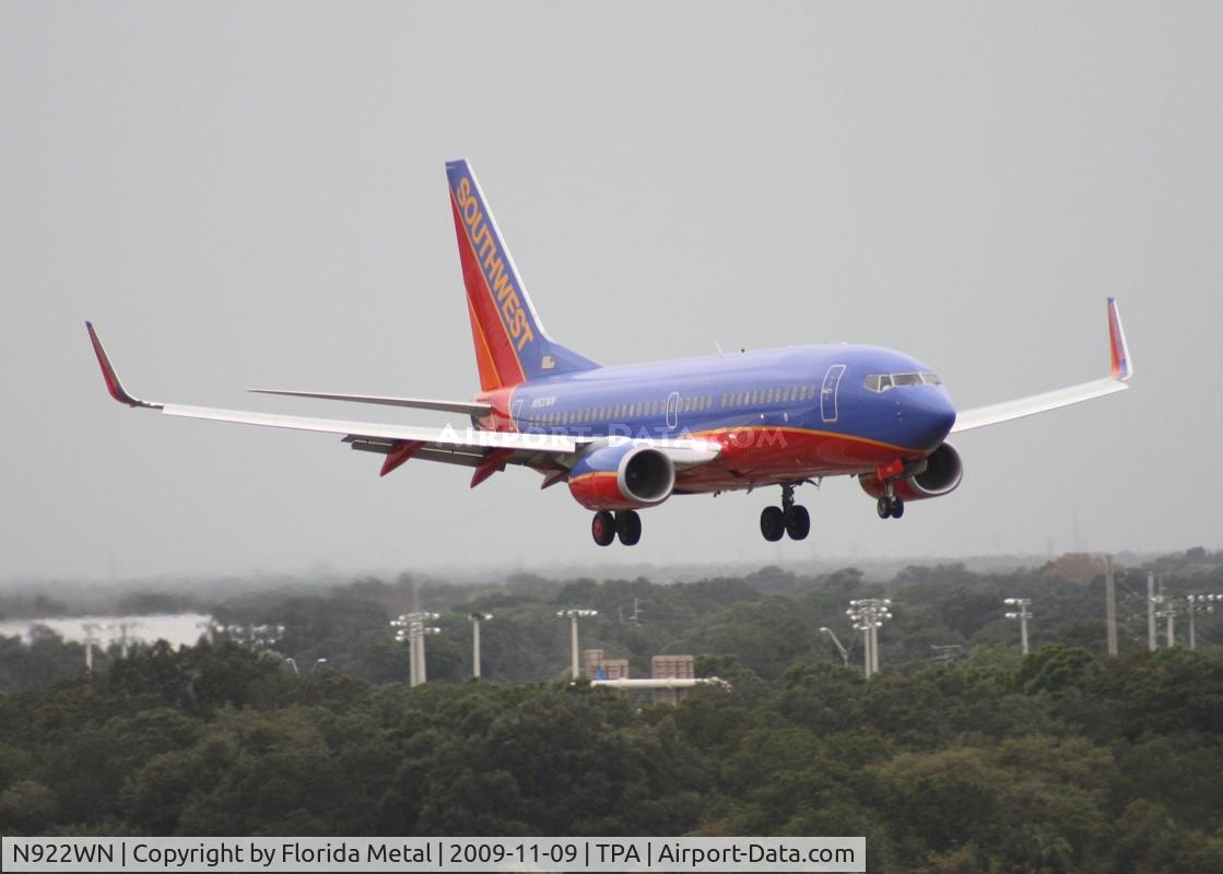N922WN, 2008 Boeing 737-7H4 C/N 32461, Southwest 737-700