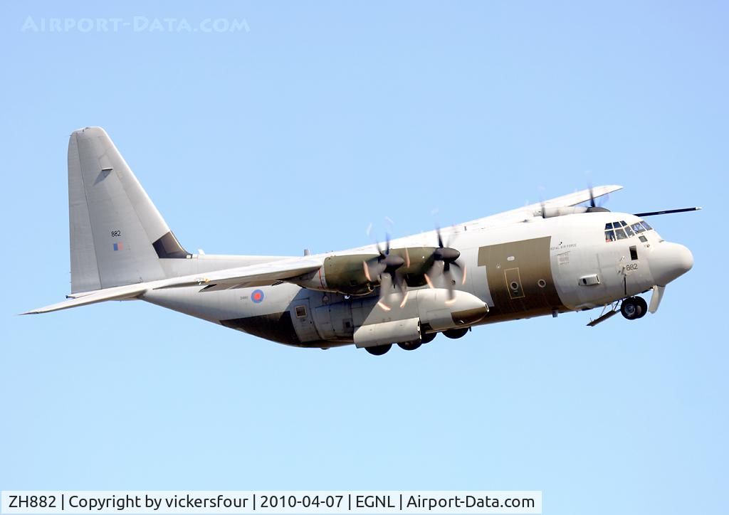 ZH882, 1999 Lockheed Martin C-130J Hercules C.5 C/N 382-5480, Royal Air Force. Operated by LTW. Carrying out a 'Fly through' on RW17.