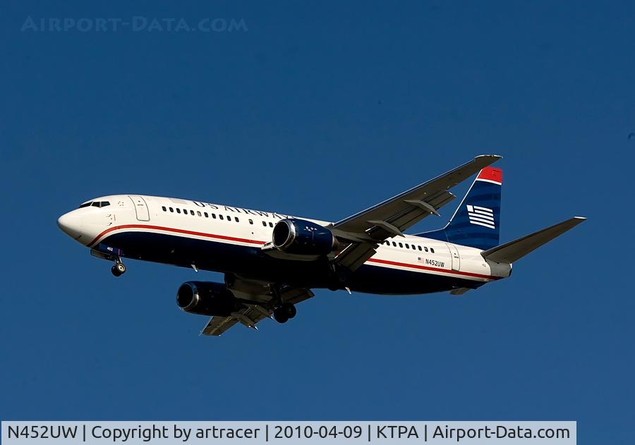 N452UW, 1991 Boeing 737-4B7 C/N 24979, Landing at KTPA