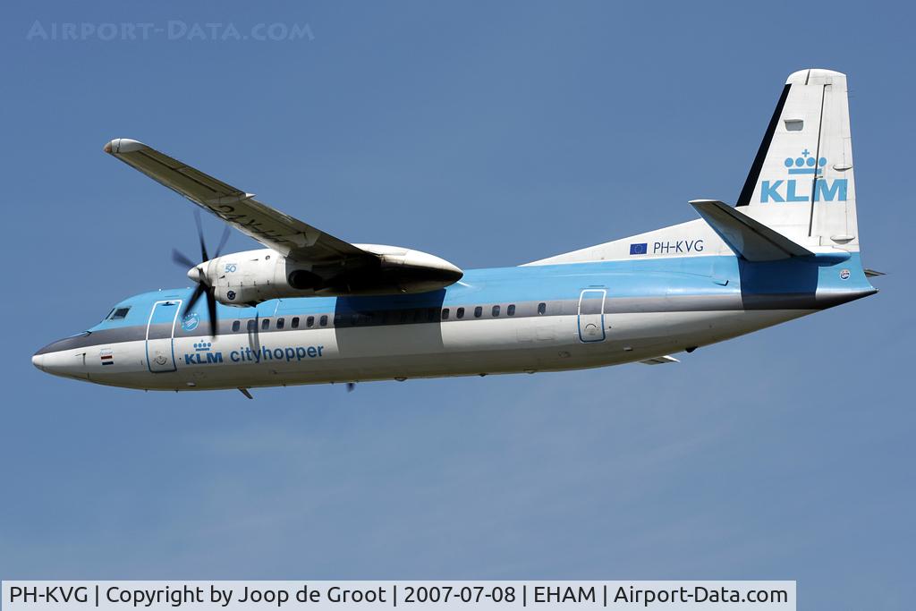 PH-KVG, 1991 Fokker 50 C/N 20211, departure