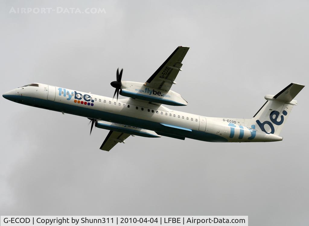 G-ECOD, 2008 De Havilland Canada DHC-8-402Q Dash 8 C/N 4206, On take off...