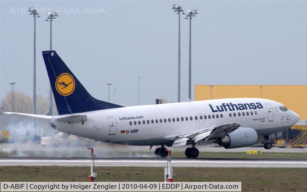 D-ABIF, 1991 Boeing 737-530 C/N 24820, Touch down at LEJ