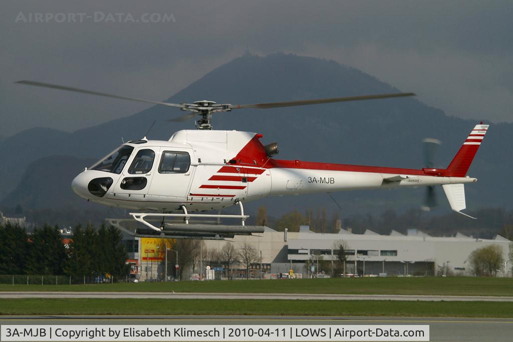 3A-MJB, 1989 Aérospatiale AS-350B-2 Ecureuil C/N 1988, at Salzburg Airport