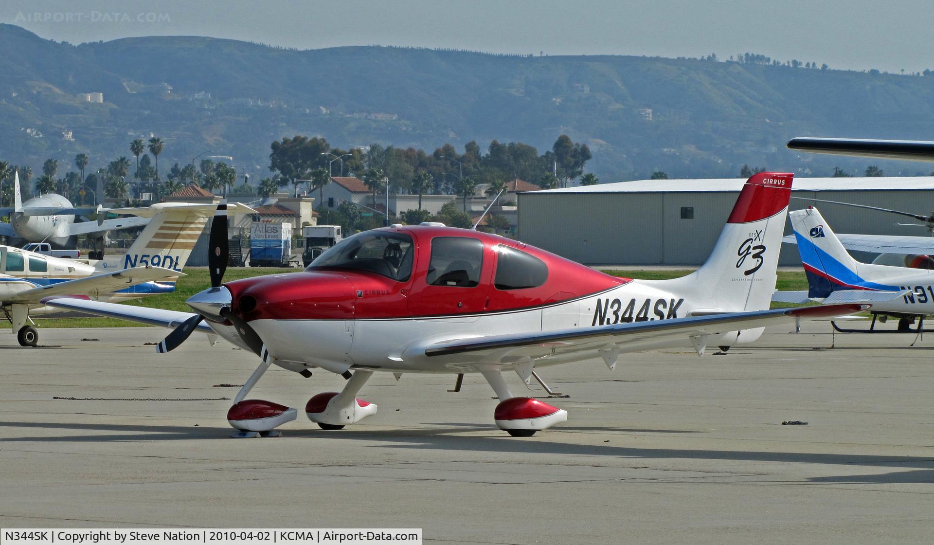N344SK, 2007 Cirrus SR22 C/N 2657, red and white 2007 Cirrus Design Corp SR22 on visitor's ramp