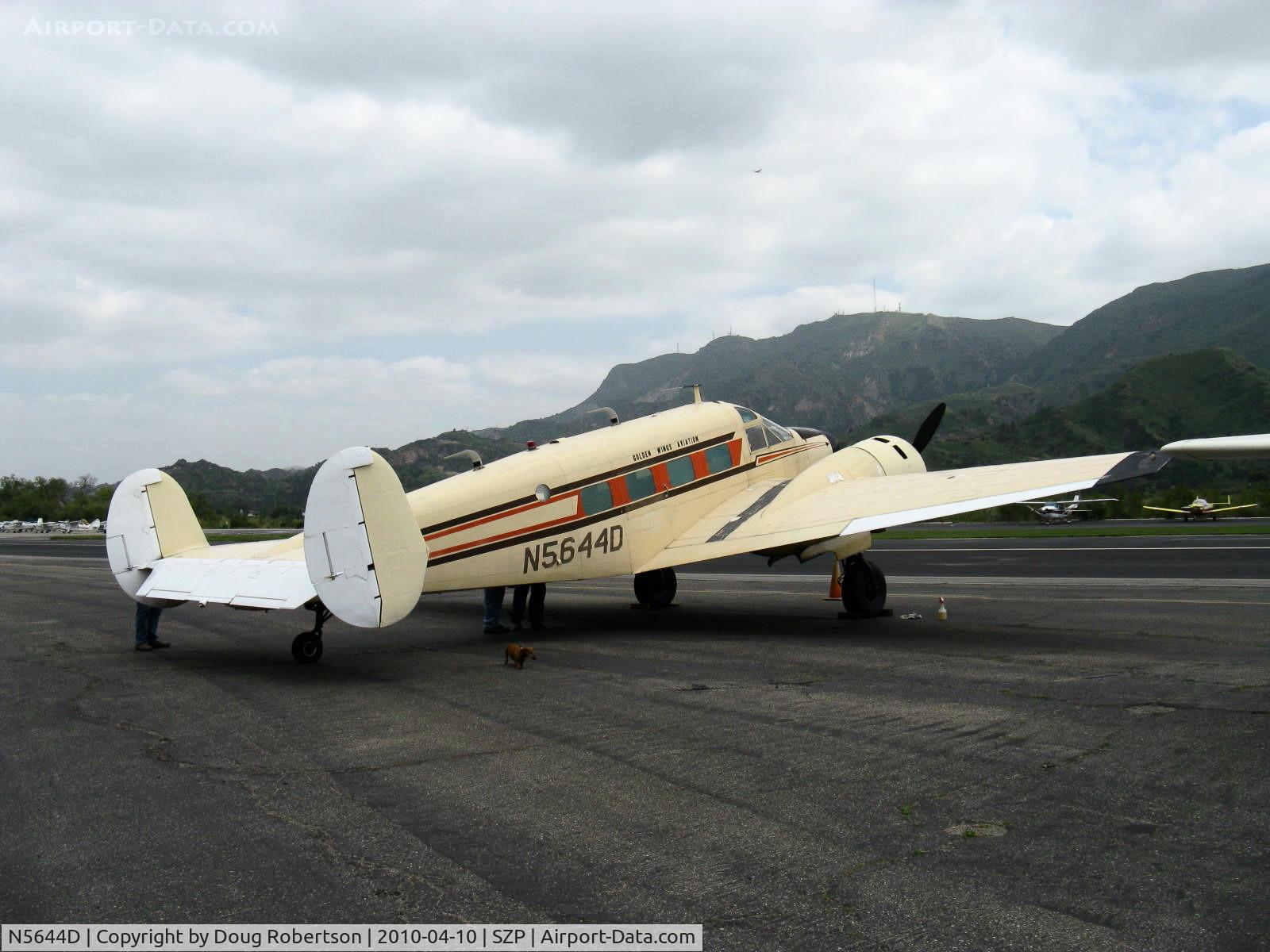 N5644D, 1958 Beech E18S-9700 C/N BA-360, 1958 Beech E18S-9700, two P&W R-985 Wasp Jr. 450 Hp each, newly acquired-now based SZP