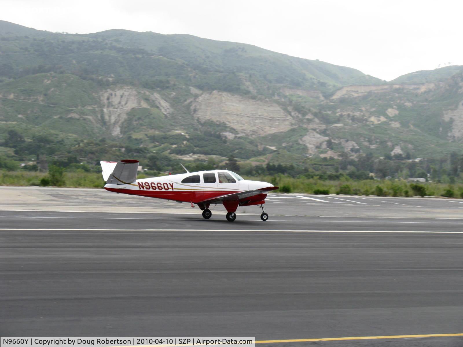 N9660Y, 1962 Beech P35 Bonanza C/N D-7087, 1962 Beech P35 BONANZA, Continental IO-470-N 260 Hp, takeoff roll Rwy 22