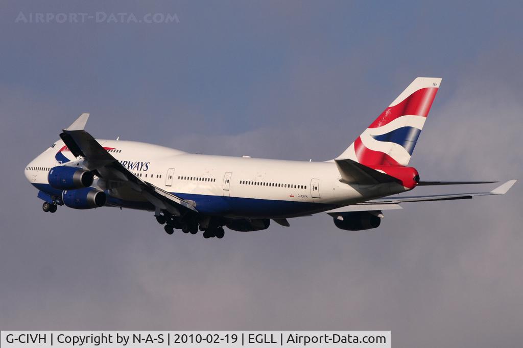 G-CIVH, 1996 Boeing 747-436 C/N 25809, Climbing away 27L