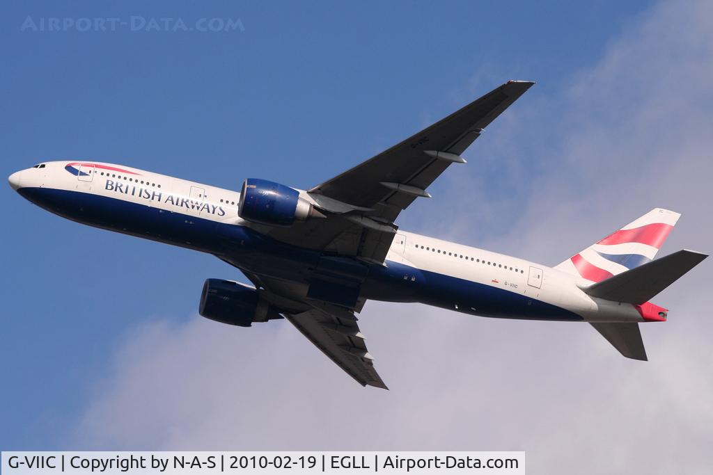 G-VIIC, 1997 Boeing 777-236 C/N 27485, Departing 27L