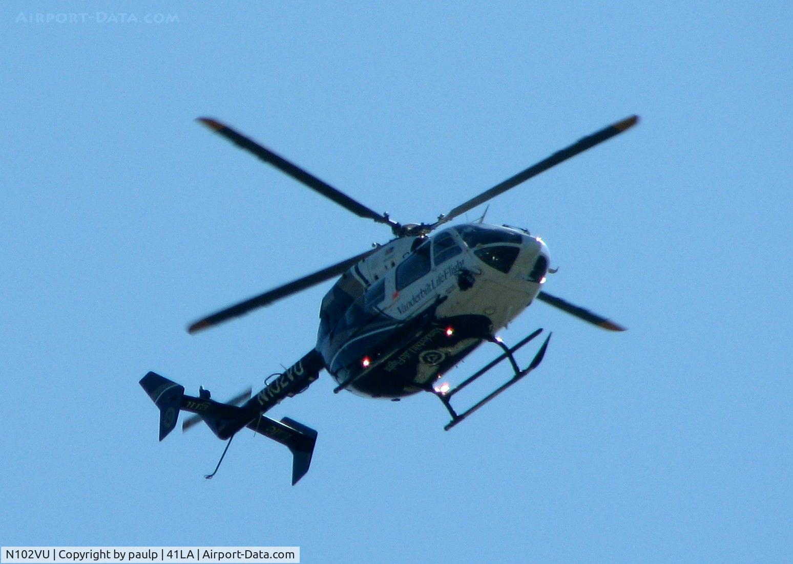 N102VU, 2004 Eurocopter-Kawasaki EC-145 (BK-117C-2) C/N 9044, Landing at Downtown Shreveport / Metro Aviation.