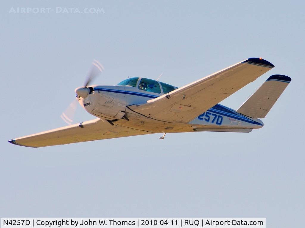 N4257D, 1956 Beech G35 Bonanza C/N D-4485, Departing runway 20