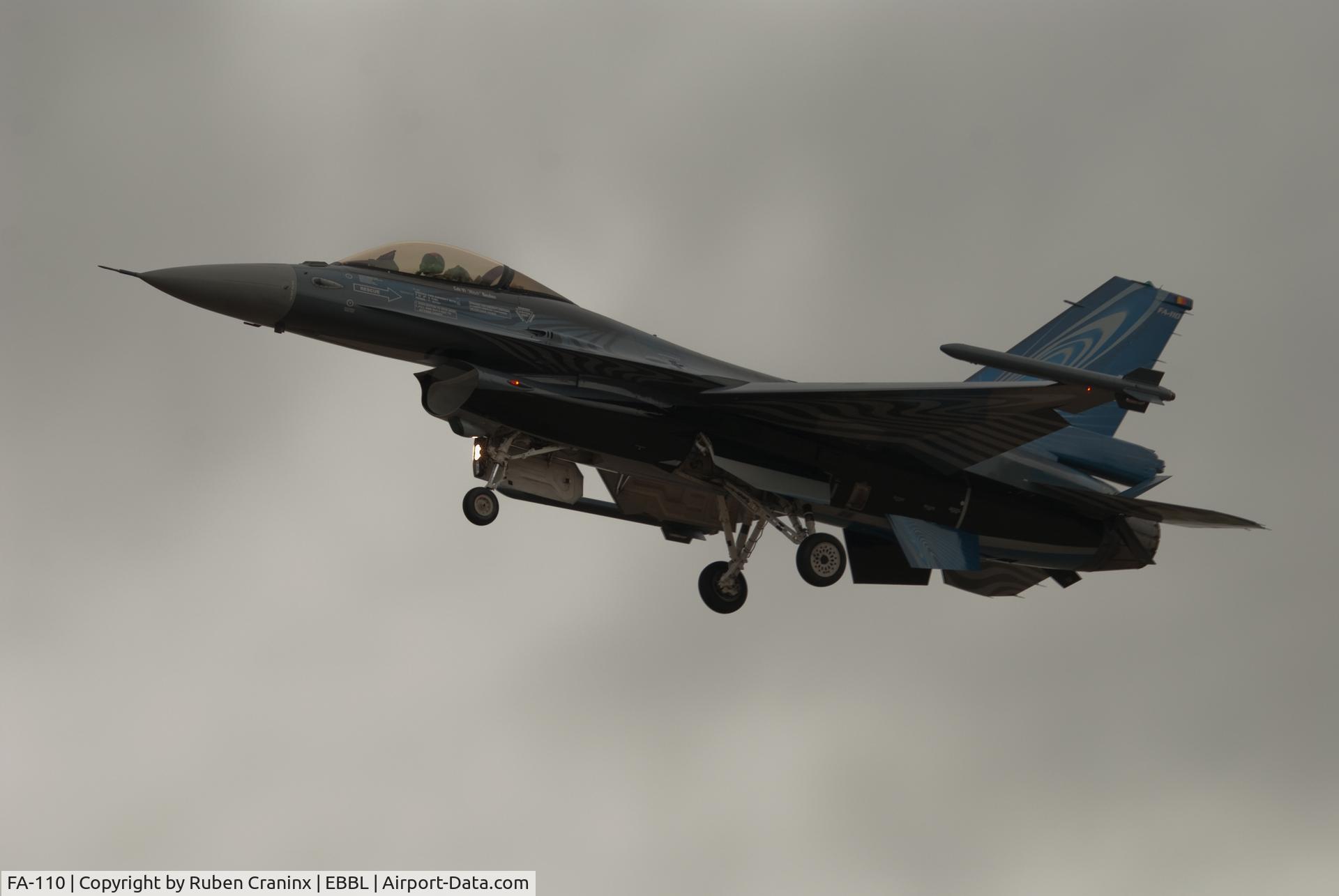 FA-110, SABCA F-16AM Fighting Falcon C/N 6H-110, landing after his display