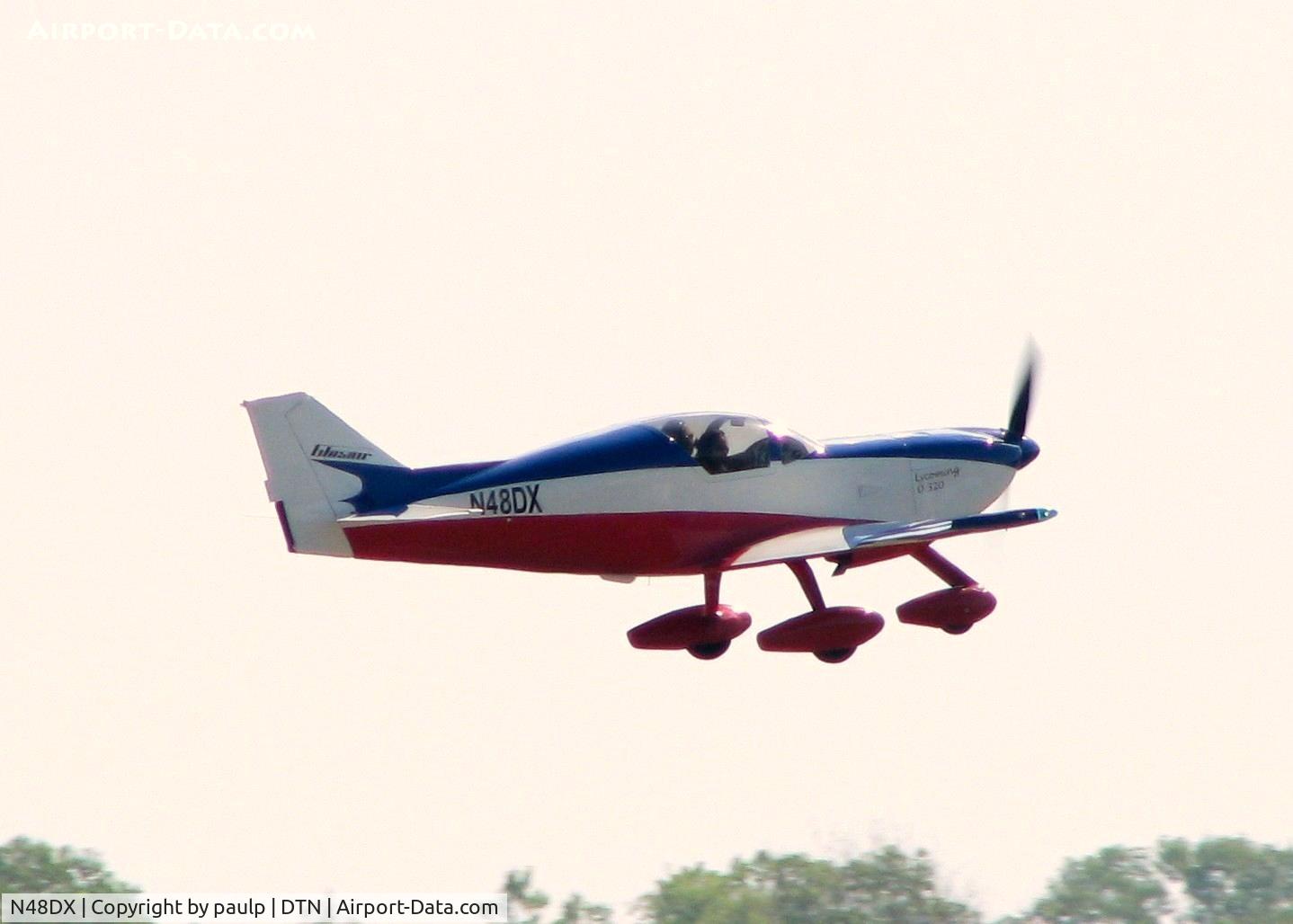 N48DX, 2003 Stoddard-Hamilton Glasair I FT C/N 386, Off of runway 14 at Downtown Shreveport.
