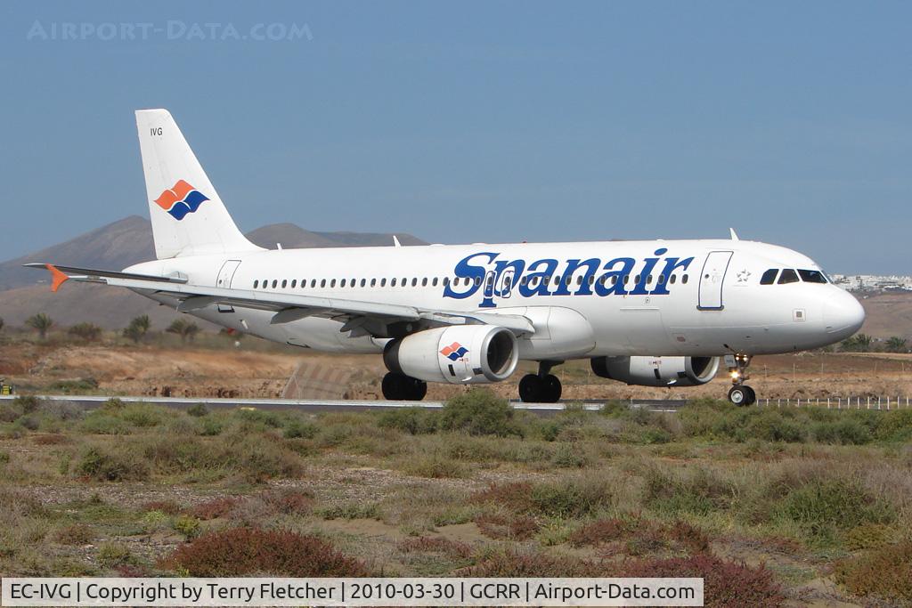 EC-IVG, 2004 Airbus A320-232 C/N 2168, Spanair A320 at Arrecife , Lanzarote in March 2010
