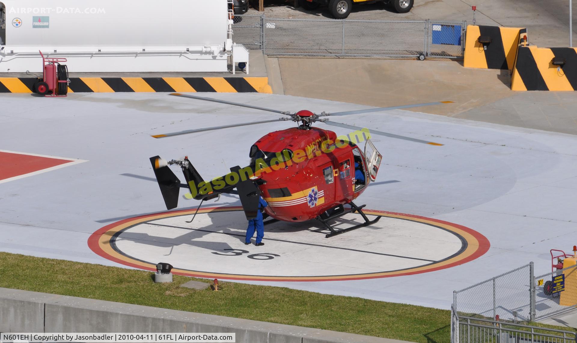 N601EH, 1988 Eurocopter-Kawasaki BK-117B-1 C/N 7181, This BK was landing at Tampa General Hospital 4/11/2010