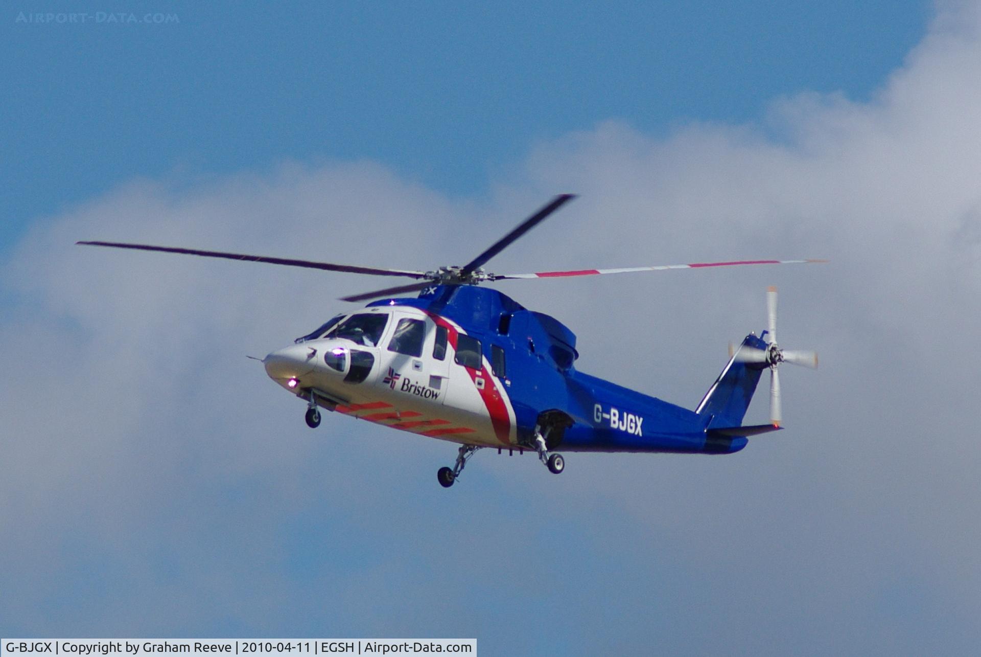 G-BJGX, 1980 Sikorsky S-76A C/N 760026, On approach to Norwich.