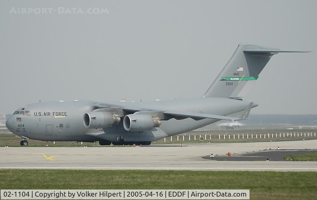 02-1104, 2002 Boeing C-17A Globemaster III C/N P-104, C-17 c/n P-104