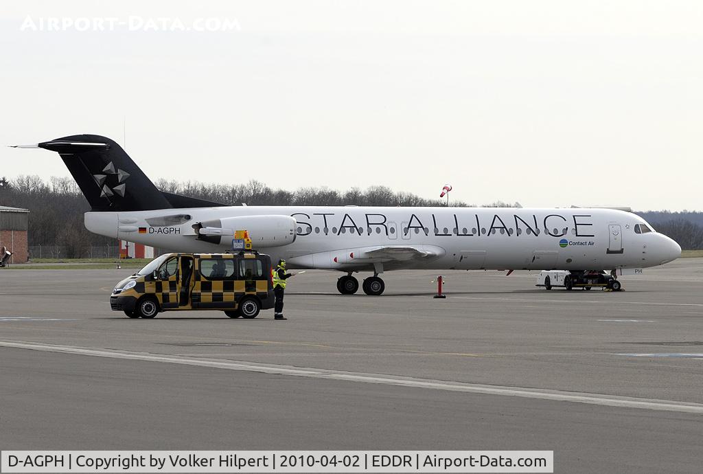D-AGPH, 1990 Fokker 100 (F-28-0100) C/N 11308, Star Allince colours