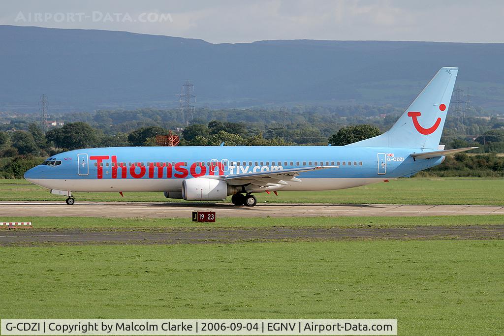 G-CDZI, 2000 Boeing 737-804 C/N 28229, Boeing 737-804 at Durham Tees Valley Airport in 2006.