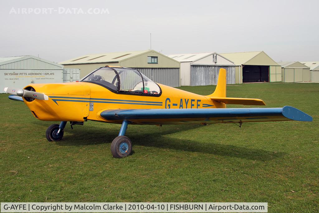 G-AYFE, 1971 Rollason Druine D-62C Condor C/N RAE/646, Rollason Druine D.62B Condor at Fishburn Airfield in 2010.