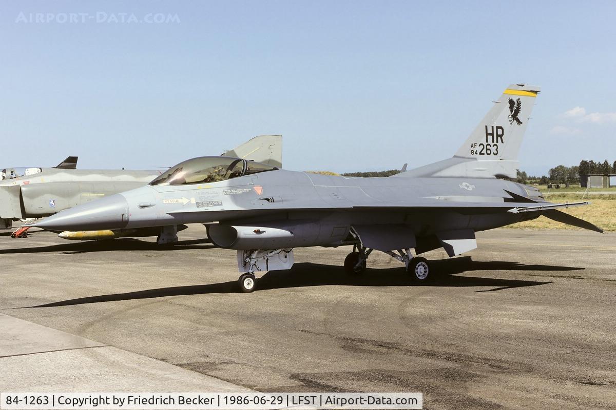 84-1263, 1984 General Dynamics F-16C Fighting Falcon C/N 5C-100, static display at the 1986 open house at Strasbourg