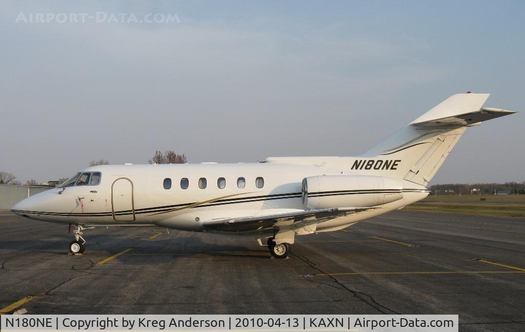 N180NE, 1987 British Aerospace BAe.125 Series 800A C/N 258100, BAe Hawker 800 on the line. Not often do you see a jet parked on the line here.