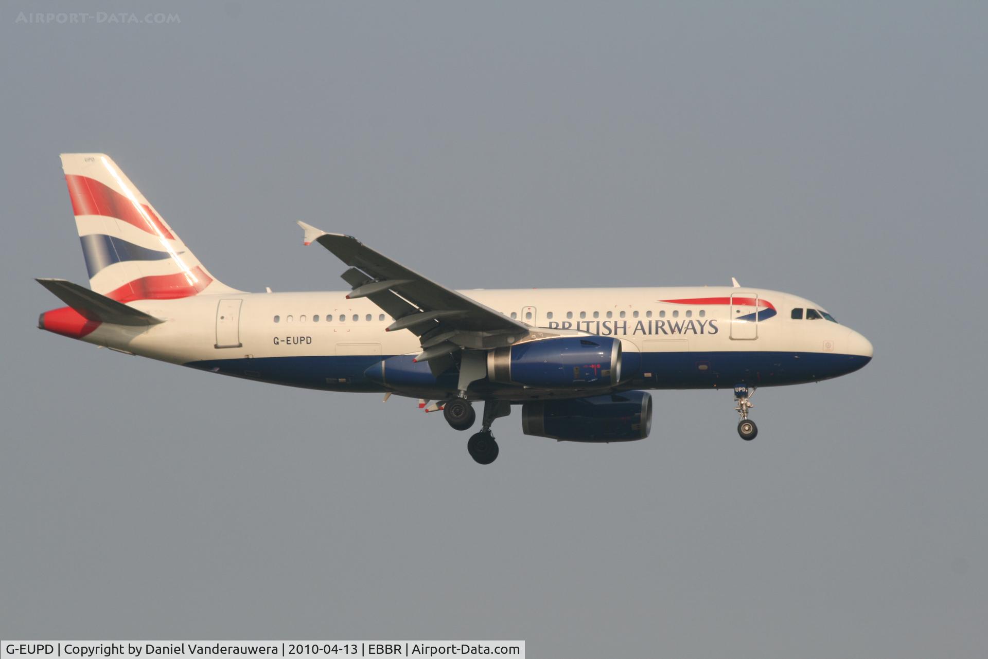 G-EUPD, 1999 Airbus A319-131 C/N 1142, Arrival of flight BA388 to RWY 02