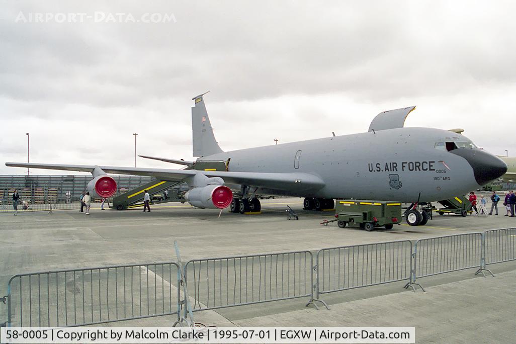 58-0005, 1958 Boeing KC-135E Stratotanker C/N 17750, Boeing KC-135E Stratotanker at RAF Waddington's Air Show in 1995.