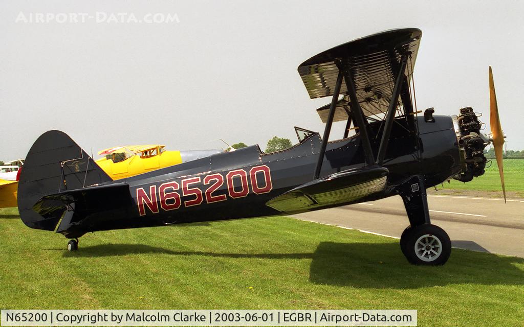 N65200, 1941 Boeing A75N1(PT17) C/N 75-3817, Boeing PT-27 Kaydet at Breighton Airfield in 2003.