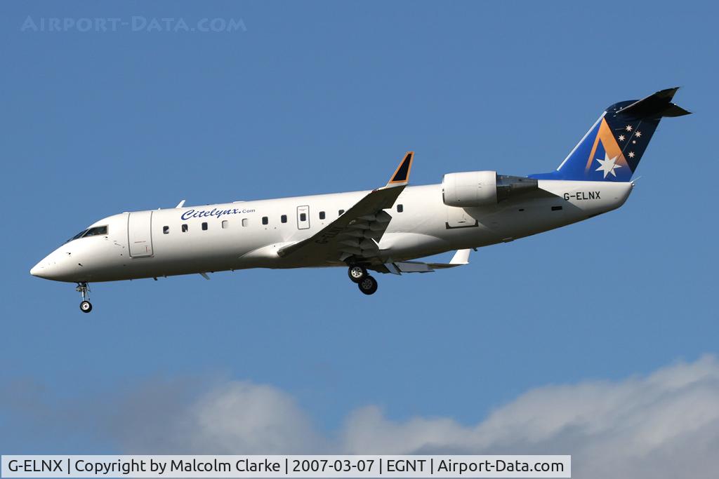G-ELNX, 2001 Canadair CRJ-200LR (CL-600-2B19) C/N 7508, Canadair CL-600-2B19 Regional Jet CRJ-200ER at Newcastle Airport in 2007.